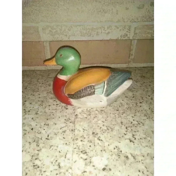Vtg Mallard Duck Ceramic Porcelain Duck Decoy Cottagecore Farmhouse - Picture 2 of 8